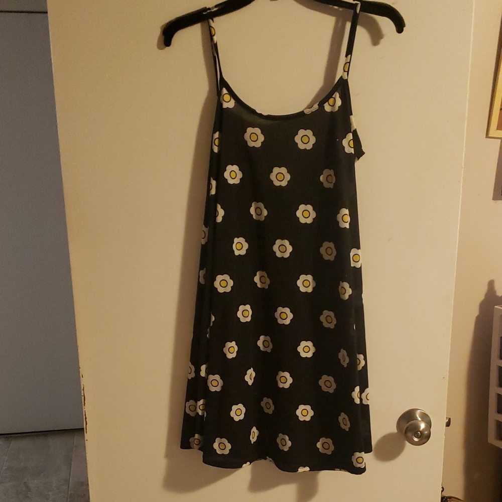 Vintage Daisy Pattern Spaghetti Strap Mini Sundress
